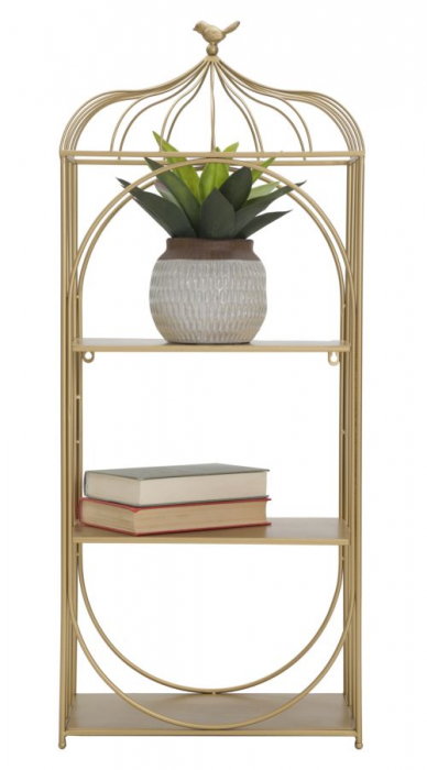 Colivie Decorativa Perete | Raft Metalic Auriu | CreativDeco [6]