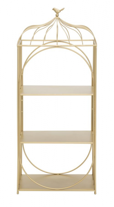 Colivie Decorativa Perete | Raft Metalic Auriu | CreativDeco [2]