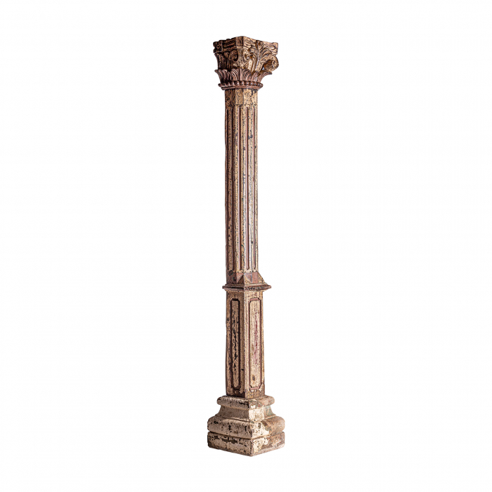 Coloana etnica lemn tec maro|Coloane decorative [1]