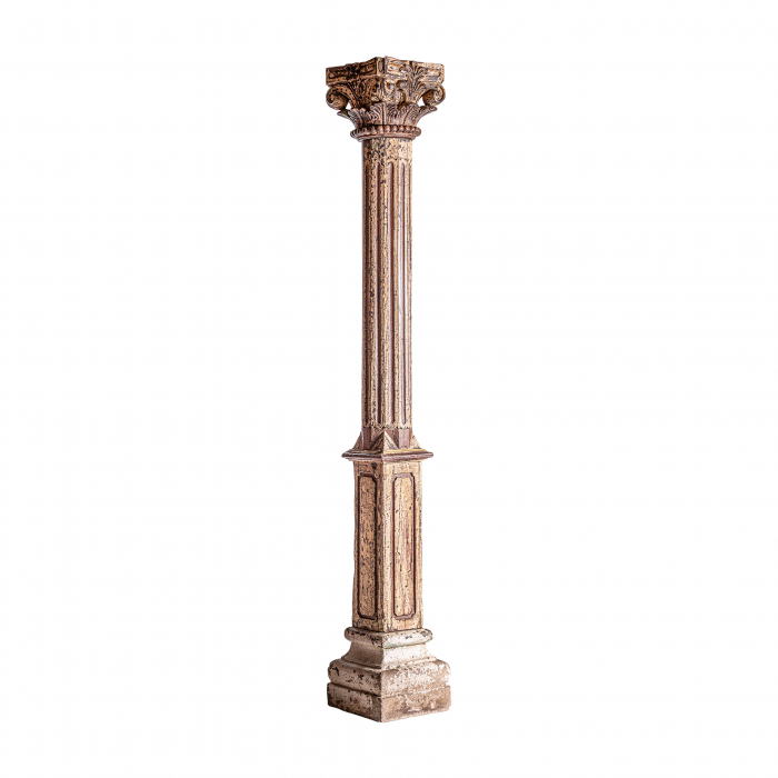 Coloana etnica lemn tec maro|Coloane decorative [4]