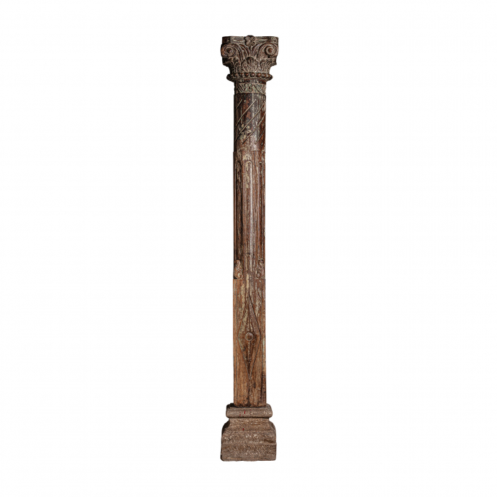 Coloana etnica lemn tec inalta|Coloane decorative [1]