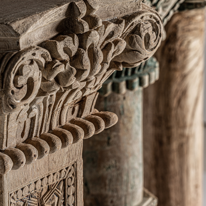 Coloana etnica unicat lemn tec|Coloane decorative autentice [5]