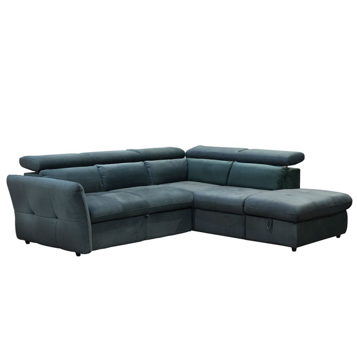 Colțar extensibil cu ladă depozitare din chenille petrol Easy Clean MONSERAT [6]