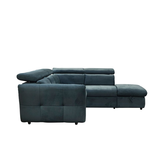 Colțar extensibil cu ladă depozitare din chenille petrol Easy Clean MONSERAT [7]