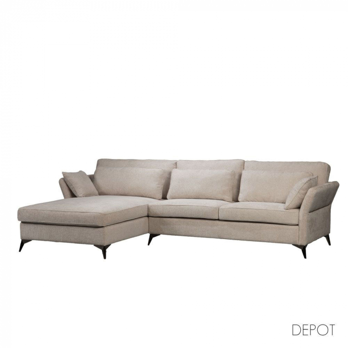Colțar Parfait bej cu picioare metalice negre – stil modern [1]