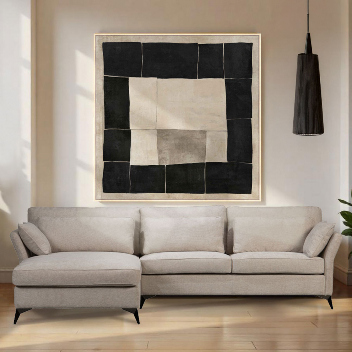 Colțar Parfait bej cu picioare metalice negre – stil modern [2]