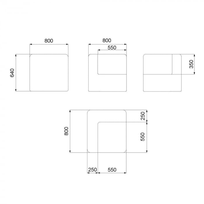 colțar GISSELE Aruba – modul exterior turcoaz, olefin și umplutură mixtă [6]