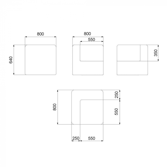 colțar GISSELE Graphite – modul antracit, olefin și cadru tubular [7]