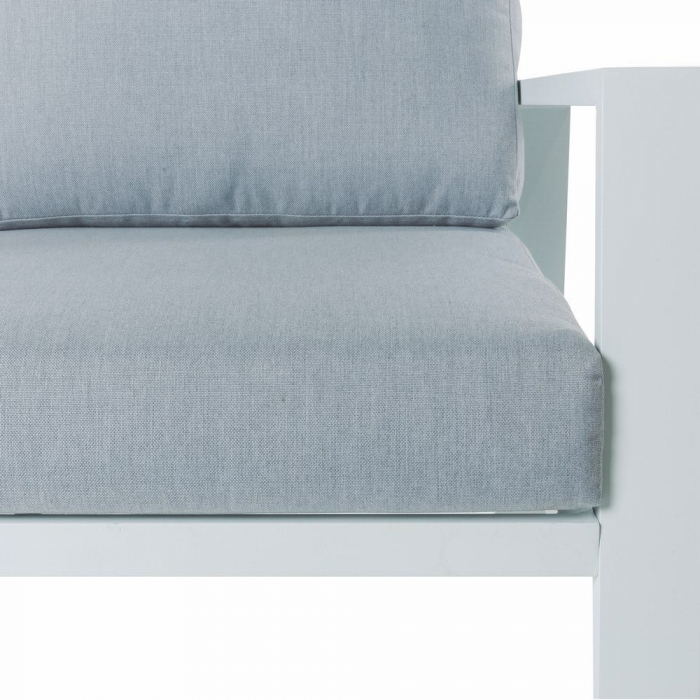 Colțar THAIS alb – aluminiu mat, perne impermeabile gri, design mediteranean [4]