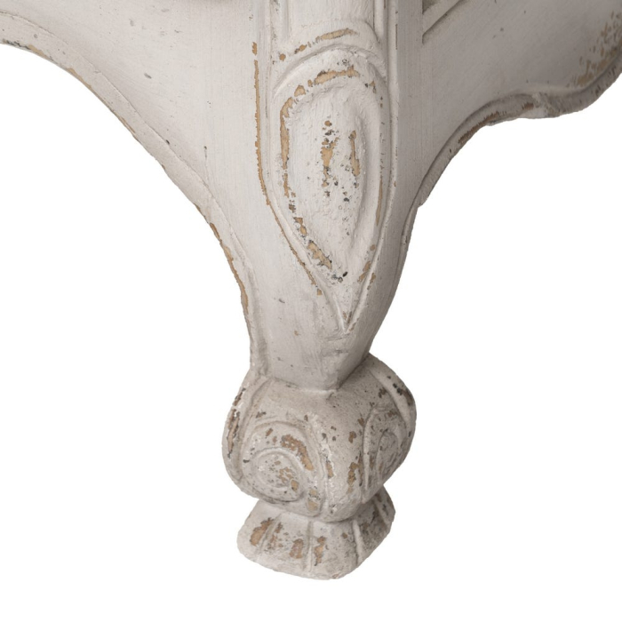 Comoda alba din lemn de mindi cu decor floral sculptat [15]