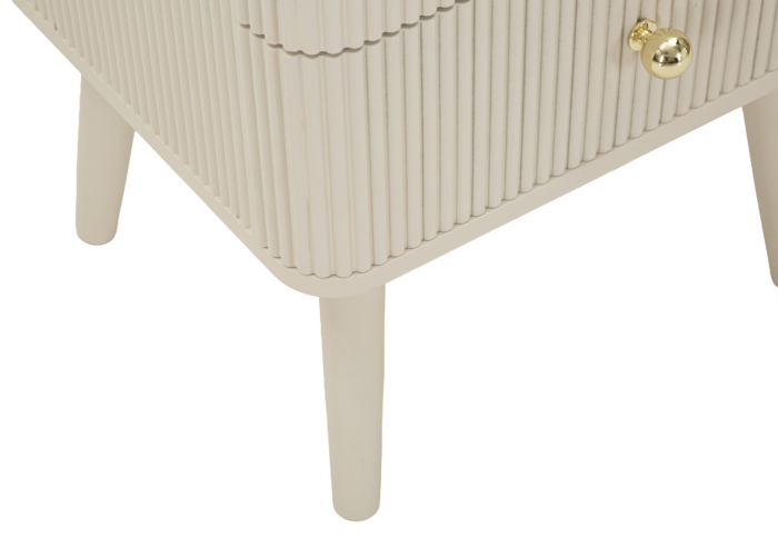 Comodă albă din lemn de pin și MDF cu 5 sertare texturate design modern [8]