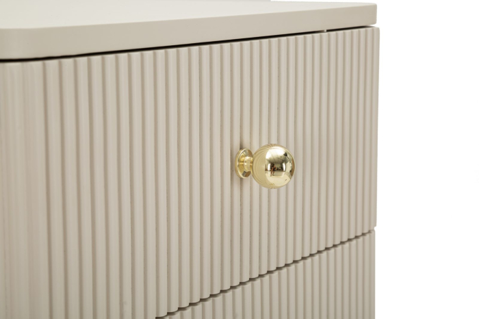 Comodă albă din lemn de pin și MDF cu 5 sertare texturate design modern [7]