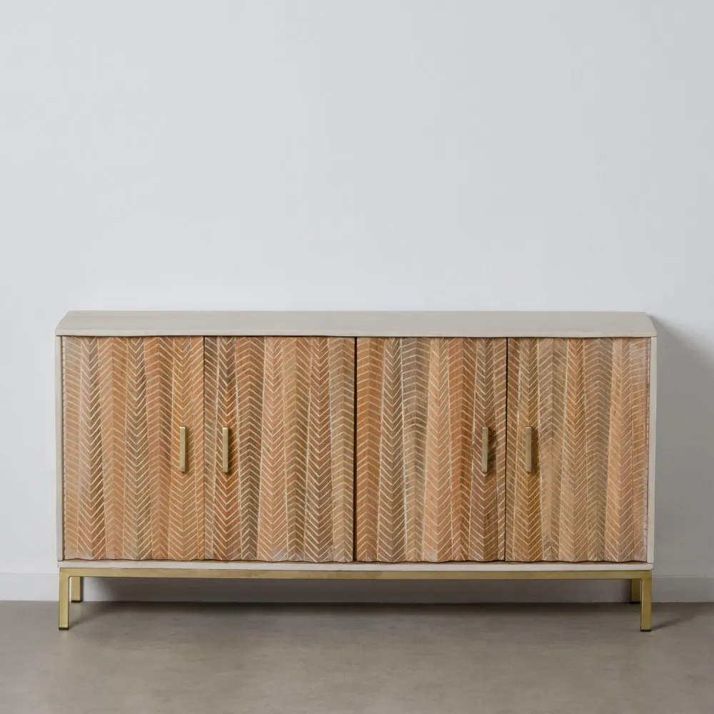 Comoda Artizanala Antique, Lemn Mango, Alb Auriu - CreativDeco.ro [3]