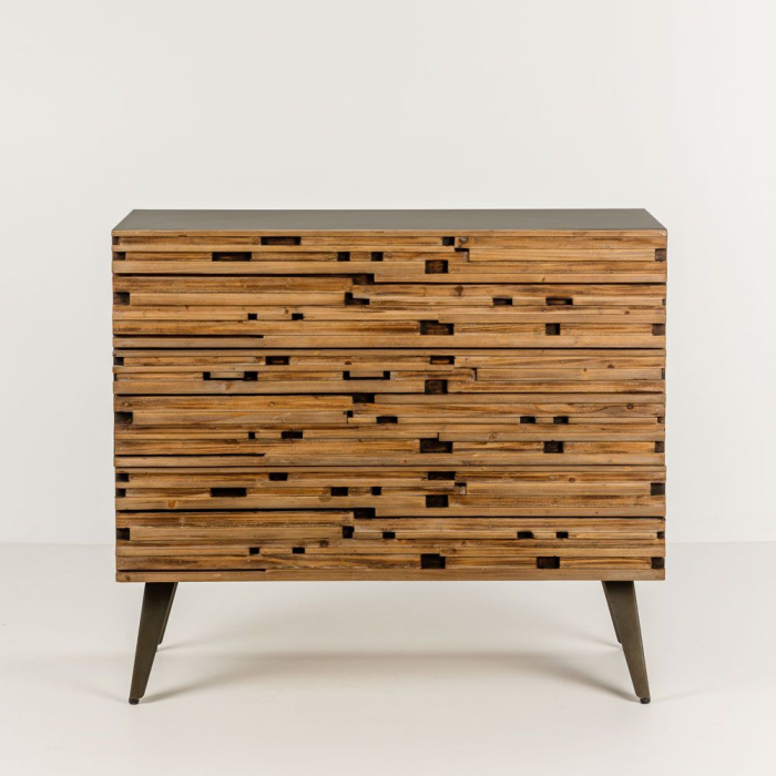 Comodă 3 sertare negru natural Coast [2]