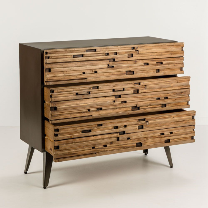 Comodă 3 sertare negru natural Coast [3]