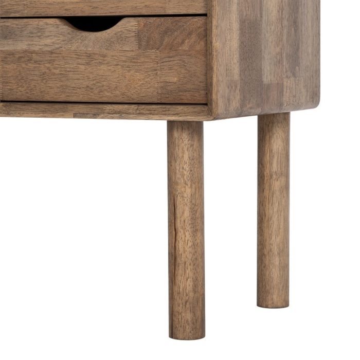 Comoda din lemn maro cu sertare si usa din sticla [12]