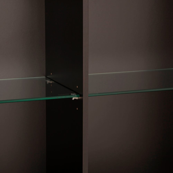 Comoda MDF maro cu otel inoxidabil design modern [6]