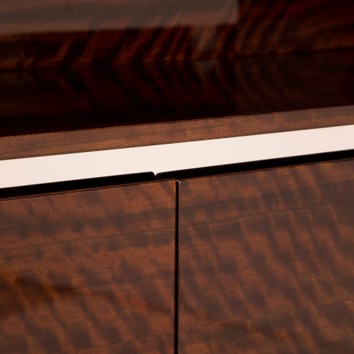 Comoda MDF maro cu otel inoxidabil design modern [3]