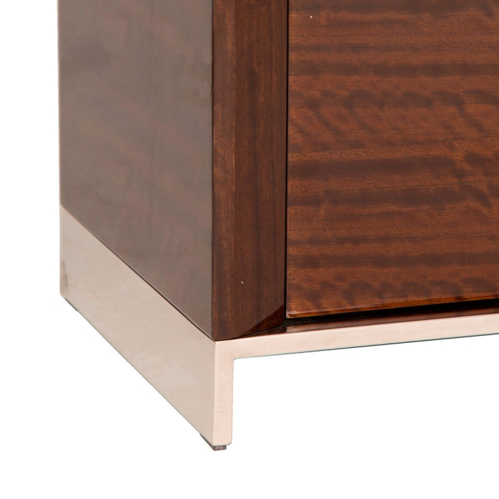 Comoda MDF maro cu otel inoxidabil design modern [5]