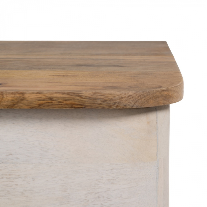Comoda lemn mango alba natur dormitor modern [9]