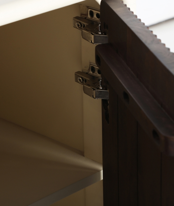 Comodă din lemn de mango maro cu 4 uși și structură MDF bej [6]