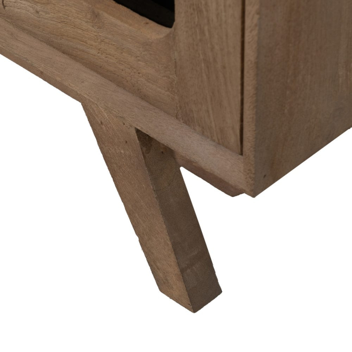 Comoda din lemn de mango natural cu fronturi din sticlă – contururi rotunjite [11]