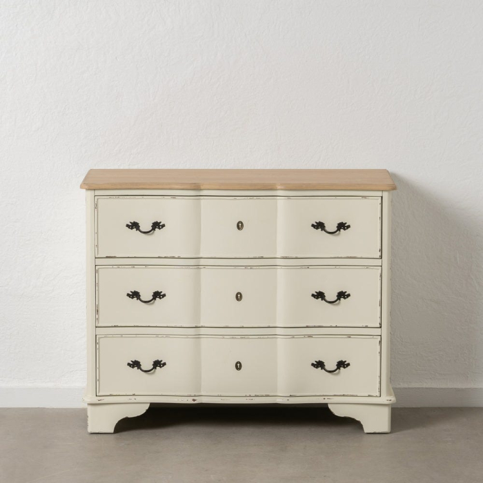 Comodă din lemn natur crem cu aspect vintage [1]