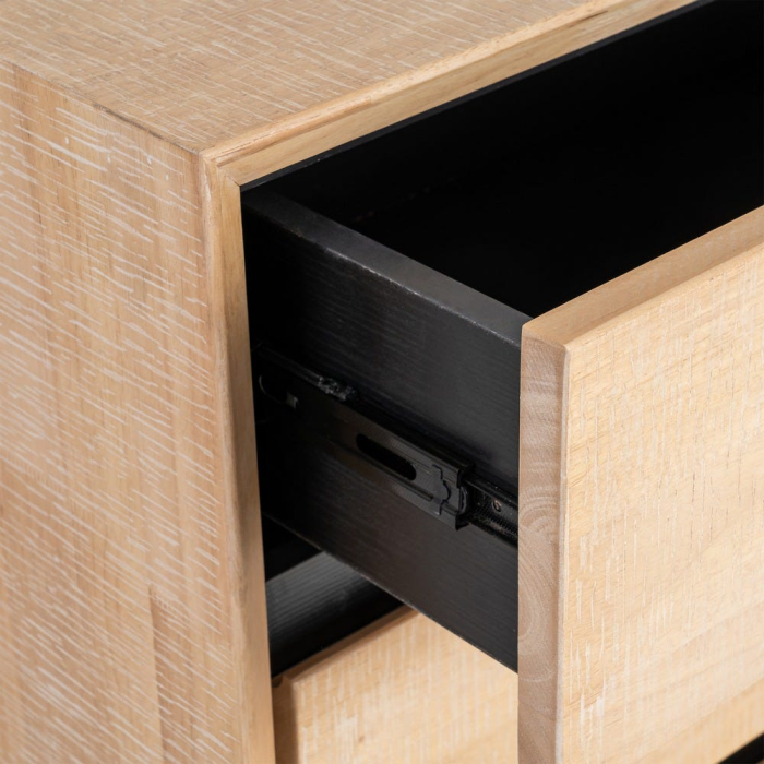 Comodă din lemn natur cu accente negre și picioare metalice Sintra – imagine principală [6]