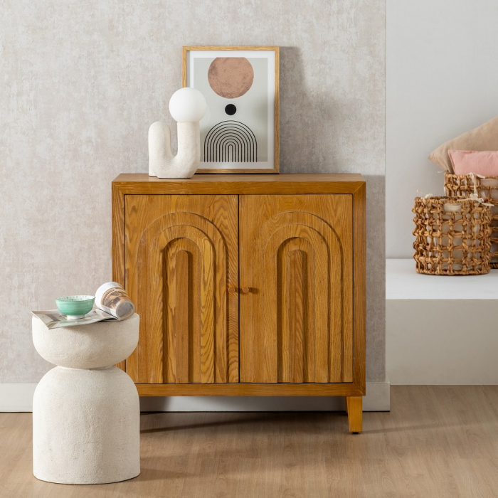 Comoda compacta cu usi reliefate - Design simplu pentru spatii moderne | CreativDeco [2]