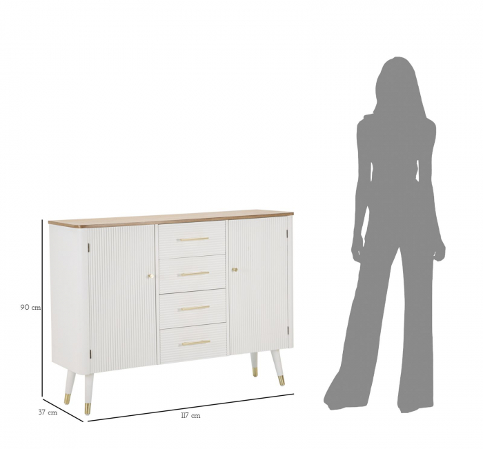 Comoda eleganta design glamour alb cu auriu CreativDeco [10]