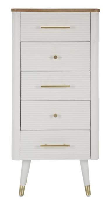 Comoda Ingusta Matera | 5 Sertare Albe | Stil Glamour | CreativDeco [3]