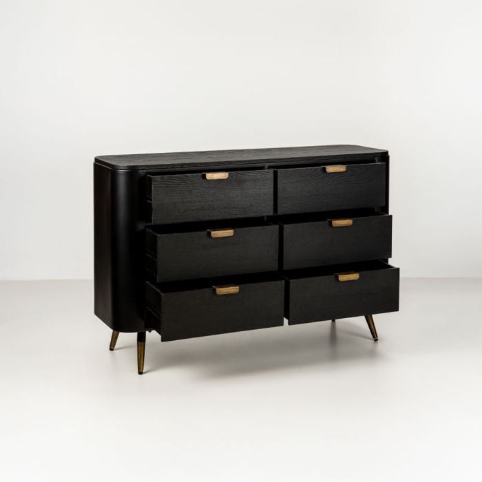 Comodă neagră cu sertare aurii Colombo [3]