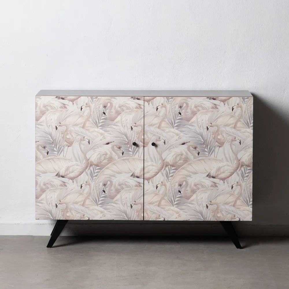 Comoda Living Flamingo, Lemn Brad, Negru Roz - creativdeco.ro [4]