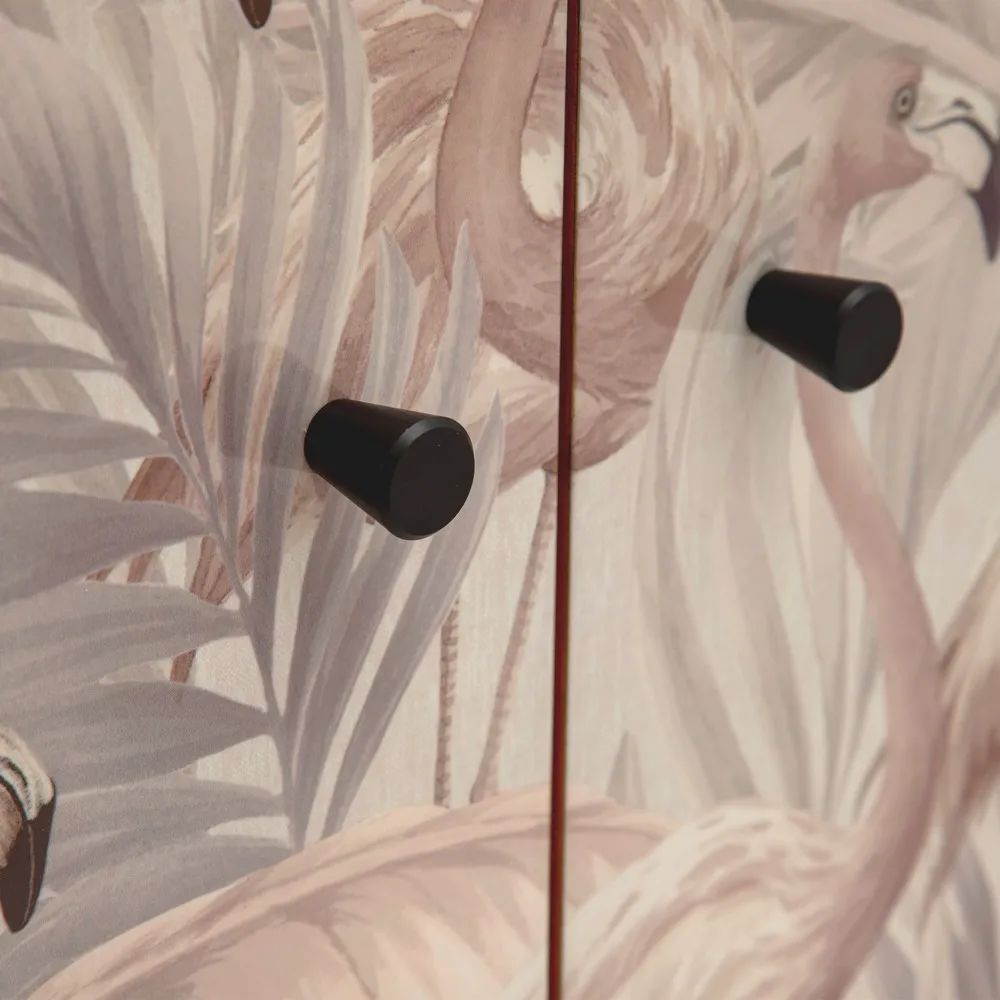 Comoda Living Flamingo, Lemn Brad, Negru Roz - creativdeco.ro [9]