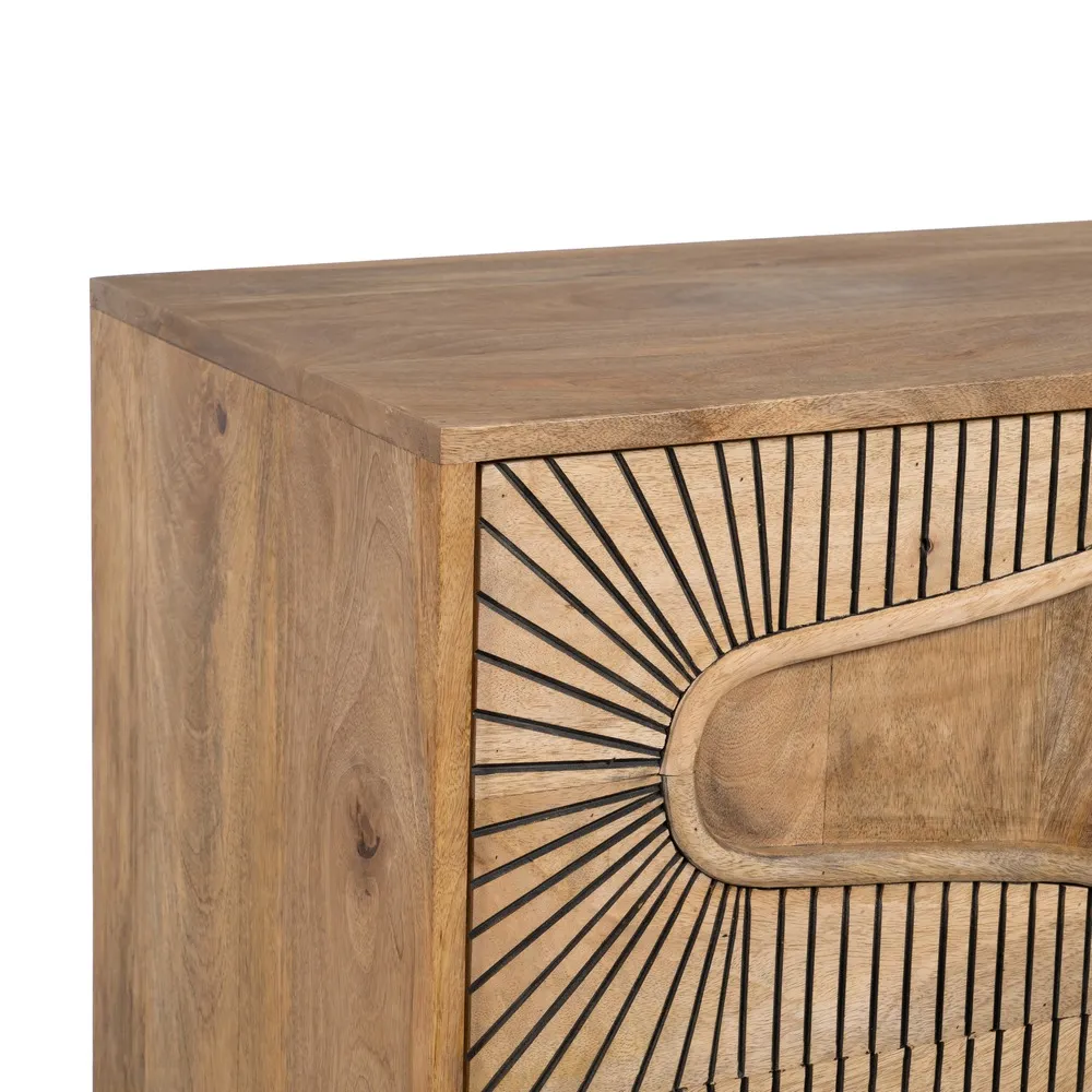 Comoda Modern Lemn Mango Metal, Natural Negru - de la creativdeco.ro [5]