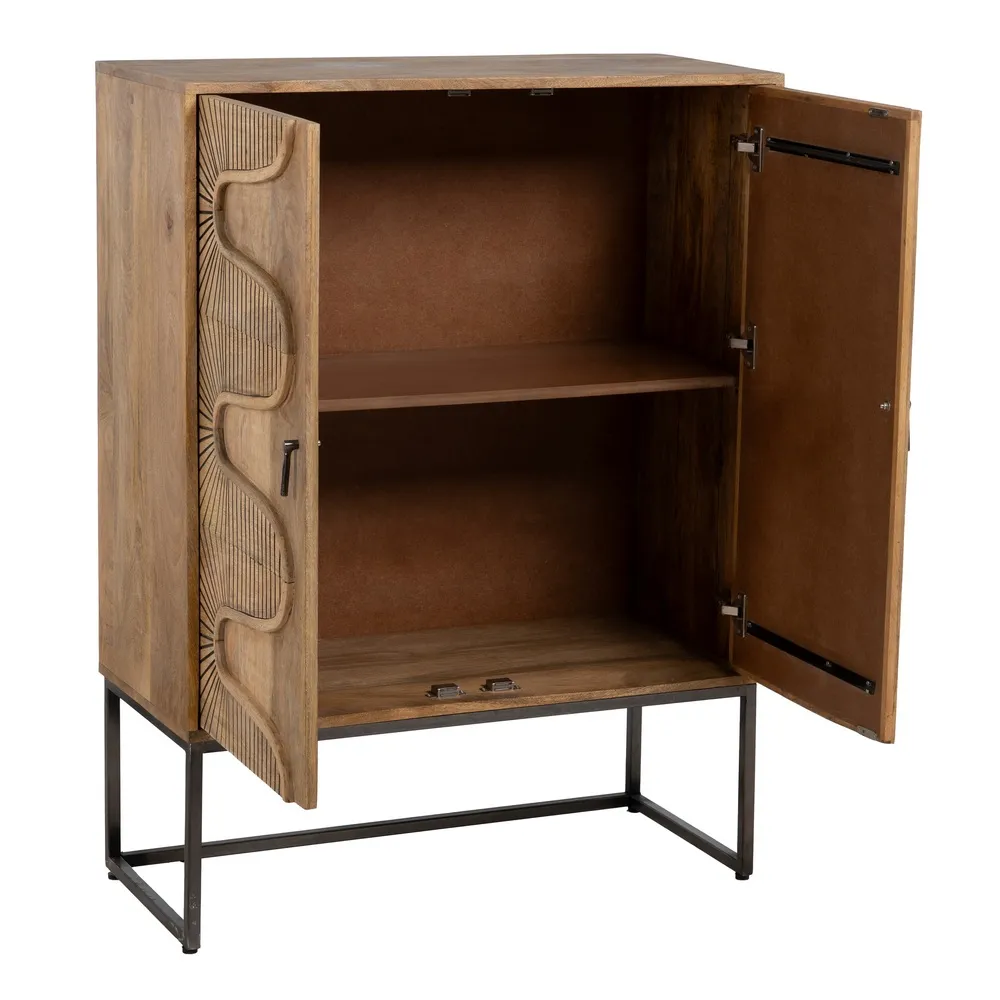 Comoda Modern Lemn Mango Metal, Natural Negru - de la creativdeco.ro [4]