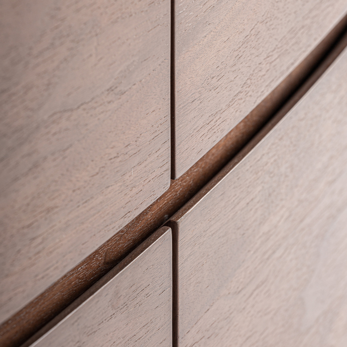 Comodă din lemn maro cu blat din piatră sinterizată albă [5]