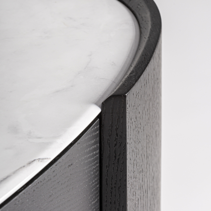 Comodă din lemn negru cu blat din piatră sinterizată albă [5]