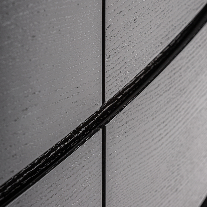 Comodă din lemn negru cu blat din piatră sinterizată albă [4]