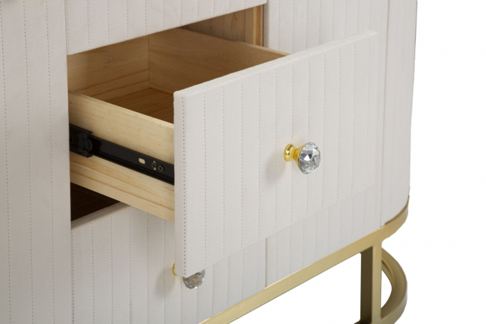 Comoda Montpellier, Catifea crem cu Baza aurie - CreativDeco.ro [5]