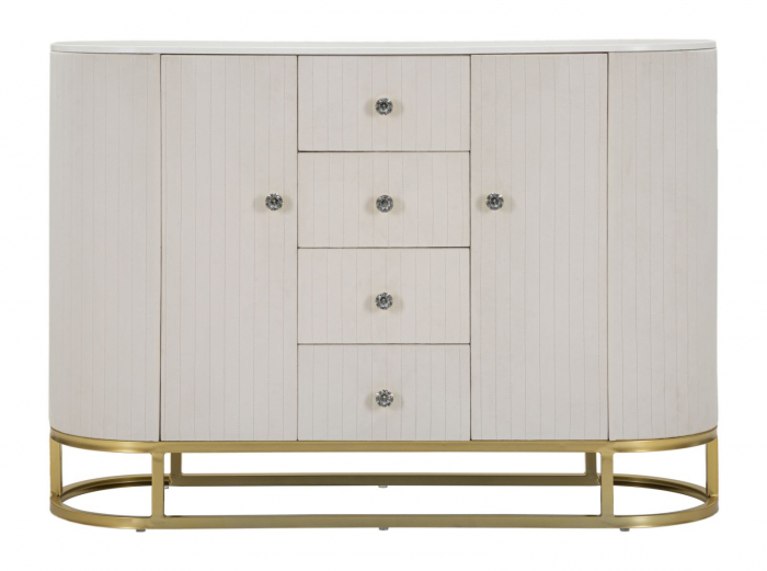 Comoda Montpellier, Catifea crem cu Baza aurie - CreativDeco.ro [3]