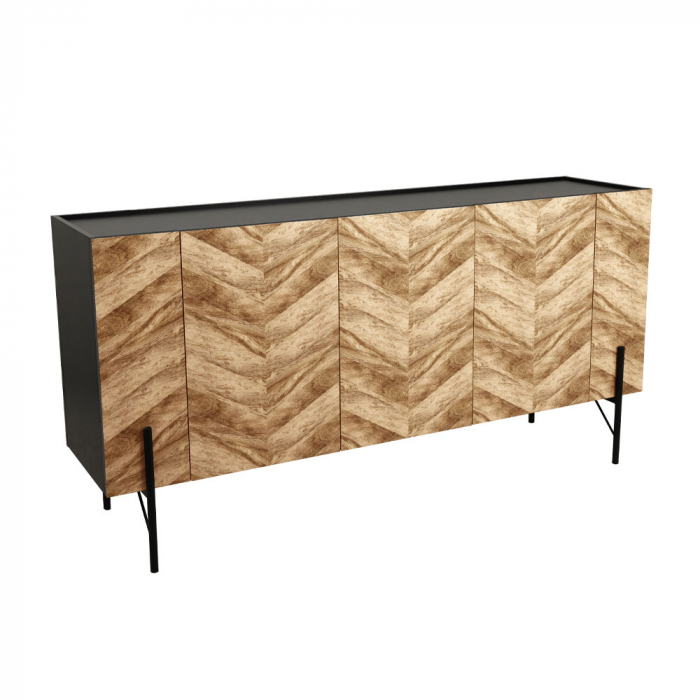 Comodă neagră fronturi decorative Parke [1]