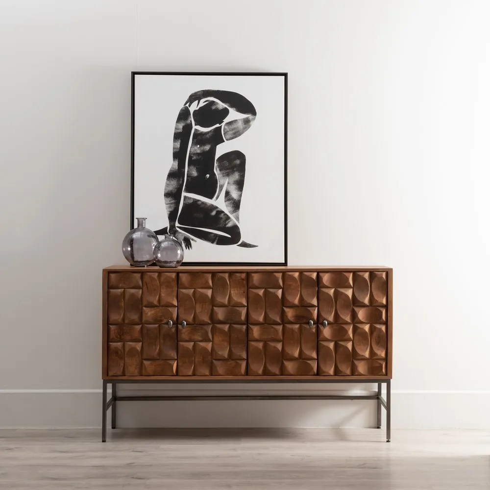 Comoda Rafined Maro Negru, Lemn Mango Metal - de la creativdeco.ro [2]