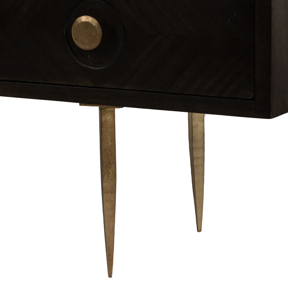 Comoda Serenity, Lemn Mango Metal, Maro Auriu - creativdeco.ro [5]