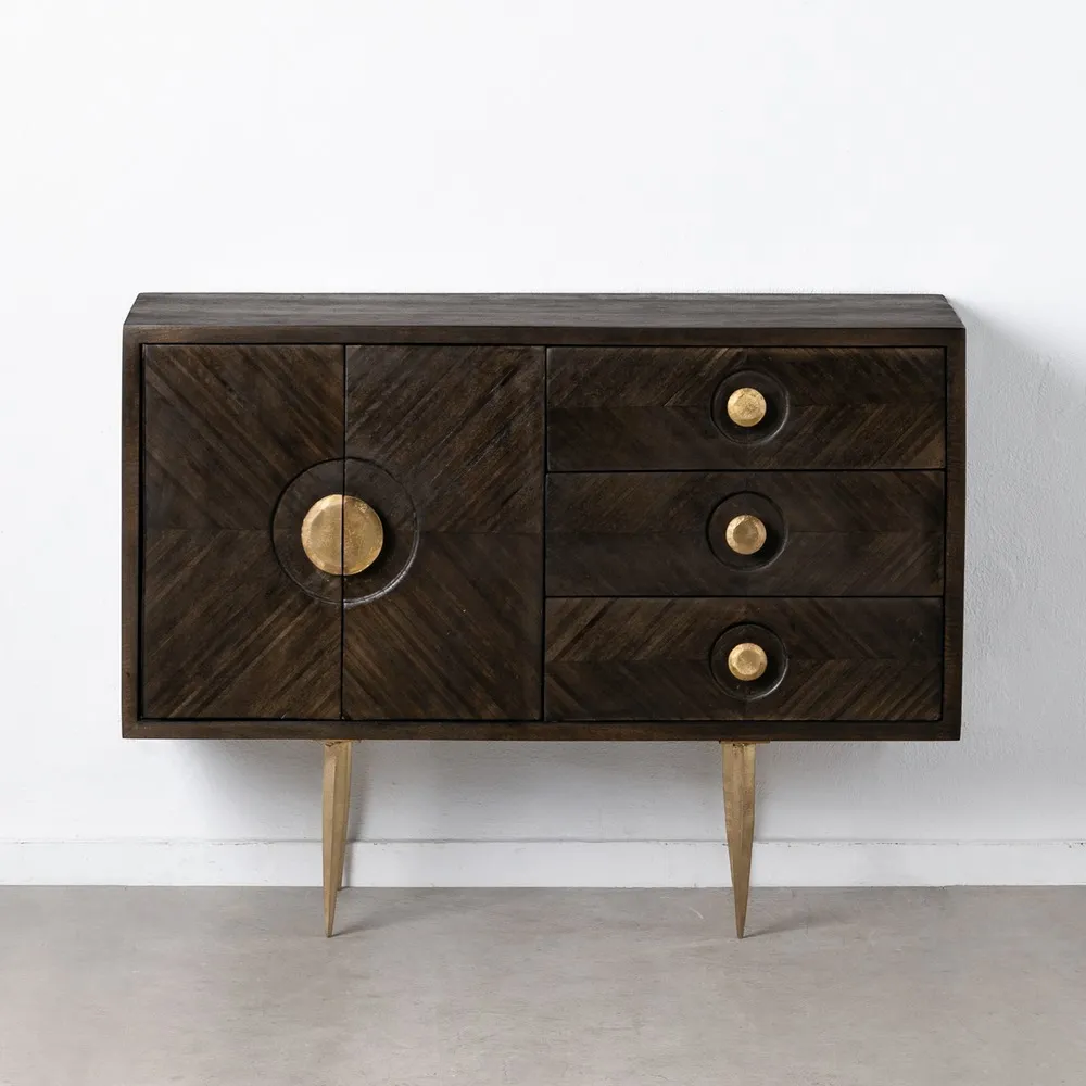 Comoda Serenity, Lemn Mango Metal, Maro Auriu - creativdeco.ro [3]