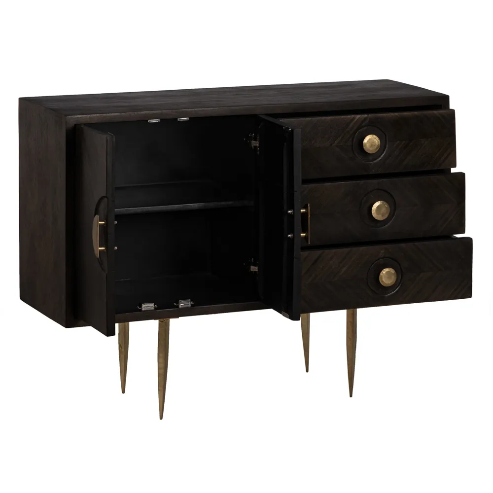 Comoda Serenity, Lemn Mango Metal, Maro Auriu - creativdeco.ro [4]