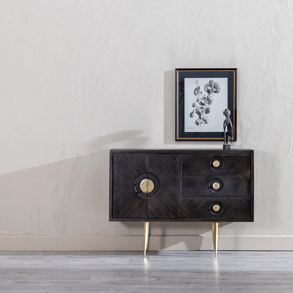 Comoda Serenity, Lemn Mango Metal, Maro Auriu - creativdeco.ro [2]