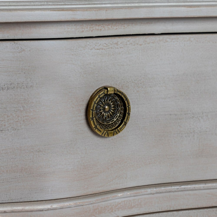 Comodă shabby chic maro deschis 4 sertare cu picioare elegante [3]