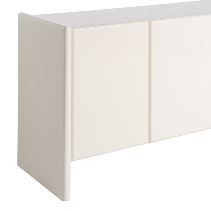 Comoda tip bufet arhitecturala din MDF lacuit crem cu blat din marmura [6]