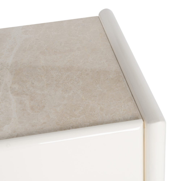 Comoda tip bufet arhitecturala din MDF lacuit crem cu blat din marmura [8]